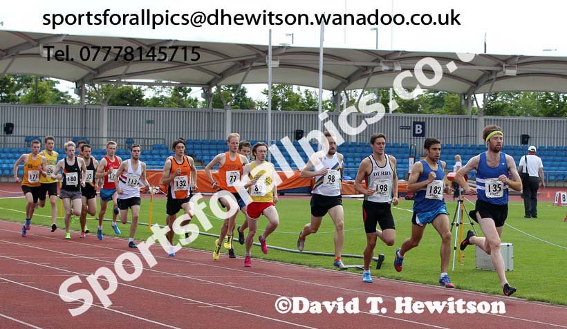 Soon after start of the senior mens 1500 metres, Northern Senior and Under-20 Champs, Sport City, Manchester. Photo: David T. Hewitson/Sports for All Pics